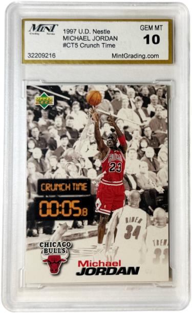 Michael Jordan 1997-98 Upper Deck Nestle Crunch Time Card #CT5 - Mint Graded 10 Gem Mint (Chicago Bulls/GOAT/HOF) - CTBL_047175-Powers Sports Memorabilia