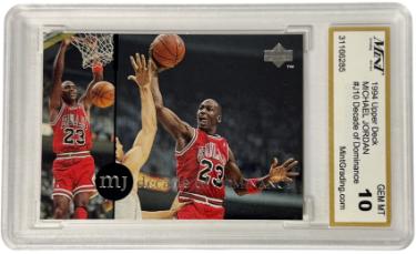 Michael Jordan 1994 Upper Deck Decade Of Dominance Card #J10- Mint Graded 10 Gem Mint (Chicago Bulls/GOAT/HOF)-Powers Sports Memorabilia