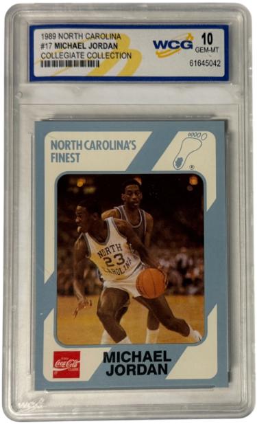 Michael Jordan 1989 North Carolina Collegiate Collection Card #17- WCG Graded 10 Gem Mint - CTBL_047180-Powers Sports Memorabilia