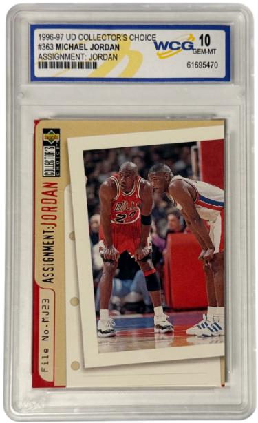 Michael Jordan 1996-97 Upper Deck Collector's Choice Assignment Card #363- WCG Graded 10 Gem Mint (Chicago Bulls/GOAT/HOF)-Powers Sports Memorabilia