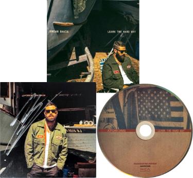 Jordan Davis Autographed 2025 Learn Hard Way 4.75x4.75 Art Card Insert w/ Album Cover & CD w/ Case- COA (Country/Pop Music) - CTBL_047188-Powers Sports Memorabilia