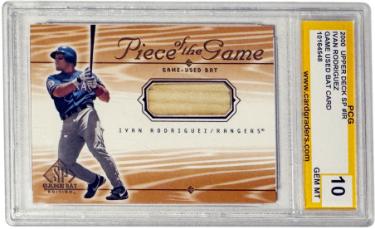 Ivan Rodriguez 2000 Upper Deck SP Game Used Bat Piece of the Game Card #IR- PCG Graded 10 Gem Mint (Texas Rangers)-Powers Sports Memorabilia