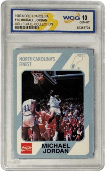 Michael Jordan 1989-90 North Carolina Collegiate Collection Card #14- WCG Graded 10 Gem Mint-Powers Sports Memorabilia
