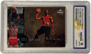Michael Jordan 1994 Upper Deck Decade Of Dominance Card #J5- WCG Graded 10 Gem Mint (Chicago Bulls/GOAT/HOF)-Powers Sports Memorabilia