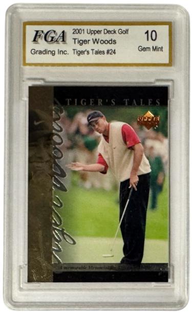 Tiger Woods 2001 Upper Deck Tiger's Tales Rookie Card #TT24-FGA Graded 10 Gem Mint-Powers Sports Memorabilia