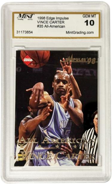 Vince Carter 1998 Edge Impulse All-American Rookie Card #35- Mint Graded 10 Gem Mint (North Carolina)-Powers Sports Memorabilia