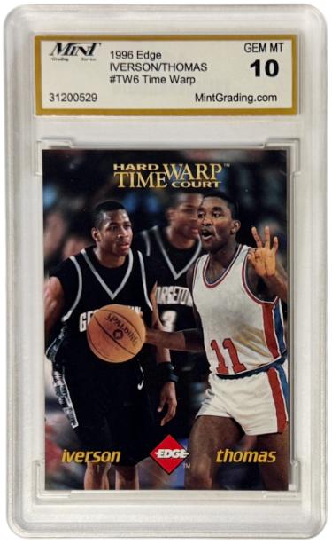 Allen Iverson/Isiah Thomas 1996 Edge Time Warp RC #TW6- Mint Graded 10 Gem Mint-Powers Sports Memorabilia