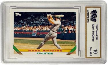 Mark McGwire 1993 Topps Card #100 - FGS Graded 10 Gem Mint (Oakland A's)-Powers Sports Memorabilia