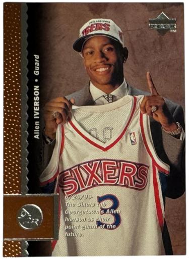 Allen Iverson 1996-97 Upper Deck Rookie Card (RC) #91 (Philadelphia 76ers/HOF)-Powers Sports Memorabilia