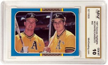 Mark McGwire/Jose Canseco 1987 Donruss Highlights Card #40- Mint Graded 10 Gem Mint (Oakland A's)-Powers Sports Memorabilia