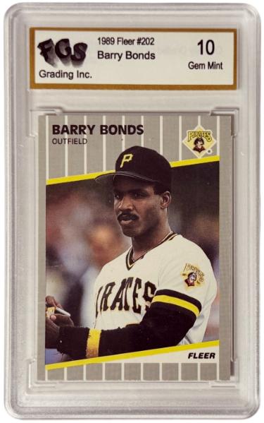 Barry Bonds 1989 Fleer Card #202- FGS Graded 10 Gem Mint (Pittsburgh Pirates)-Powers Sports Memorabilia