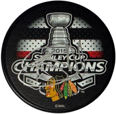 Brent Seabrook Autographed Chicago Blackhawks 2015 Stanley Cup Champions Puck - PSA-Powers Sports Memorabilia