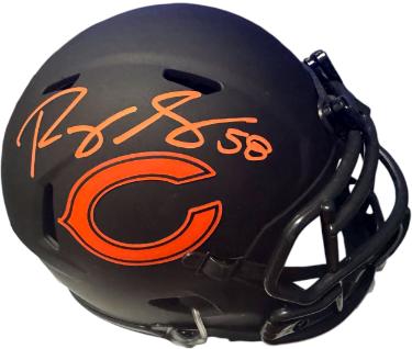 Roquan Smith Autographed Chicago Bears NFL Riddell Speed Eclipse Mini Helmet #58- Beckett Wintessed-Powers Sports Memorabilia