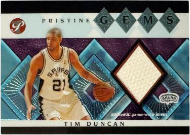 Tim Duncan 2003-04 Topps Pristine Gems Game Worn Jersey Card #GEM-TD (San Antonio Spurs/HOF)-Powers Sports Memorabilia