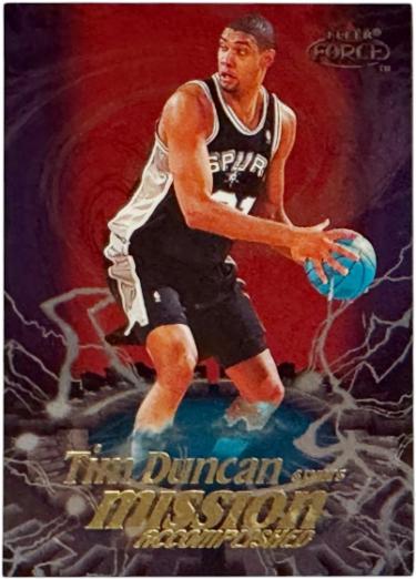 Tim Duncan 1999-00 Fleer Force Mission Accomplished Forcefield Card #4MA (San Antonio Spurs/HOF)-Powers Sports Memorabilia