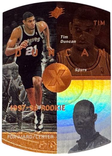 Tim Duncan 1997-98 SPX Bronze Die-Cut Rookie Card #37 (San Antonio Spurs/HOF)-Powers Sports Memorabilia
