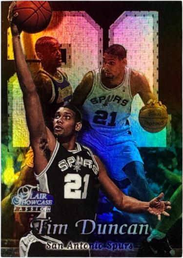 Tim Duncan 1998-99 Flair Showcase Passion Card Row 2 #3 (San Antonio Spurs/HOF)-Powers Sports Memorabilia