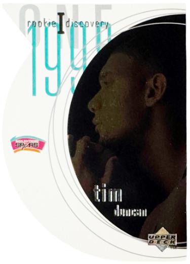 Tim Duncan 1997-98 Upper Deck Rookie Discovery I Die-Cut Rookie Card (RC) #R1 (San Antonio Spurs/HOF)-Powers Sports Memorabilia