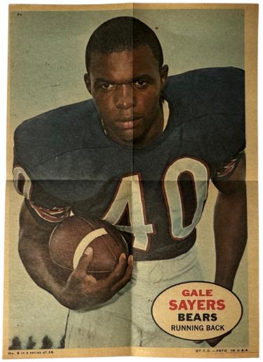 Gale Sayers 1968 Topps NFL Football Posters Inserts Set-Break # 8 EX/OC (Chicago Bears/HOF)-Powers Sports Memorabilia