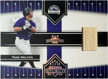 Todd Helton 2005 Donruss Champions Impressions Materials Used Bat Card #83 (Colorado Rockies/HOF)-Powers Sports Memorabilia