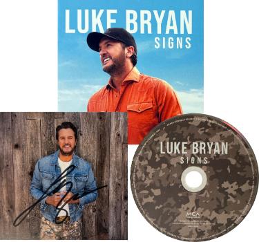 Luke Bryan Autographed 2026 SIGNS MCA Records 4.75x4.75 Art Insert/Booklet/CD w/ Case- COA (Hunt Edition) Country/Pop Edition-Powers Sports Memorabilia