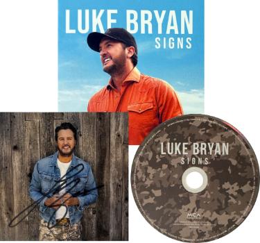 Luke Bryan Autographed 2026 SIGNS MCA Records 4.75x4.75 Art Insert/Booklet/CD w/ Case- COA (Hunt Edition) Country/Pop Music