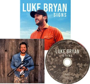 Luke Bryan Autographed 2026 SIGNS MCA Records 4.75x4.75 Art Insert/Booklet/CD w/ Case- COA (Hunt Edition) Country/Pop Music - CTBL_047317-Powers Sports Memorabilia