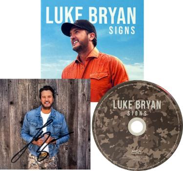 Luke Bryan Autographed 2026 SIGNS MCA Records 4.75x4.75 Art Insert/Booklet/CD w/ Case- COA (Hunt Edition) Country/Pop Music - CTBL_047319-Powers Sports Memorabilia