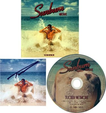Tucker Wetmore Autographed 2026 Sunburn Mixtape 4x4 Art Insert/Booklet/CD & Case- COA/Country/Pop Music - CTBL_047322-Powers Sports Memorabilia