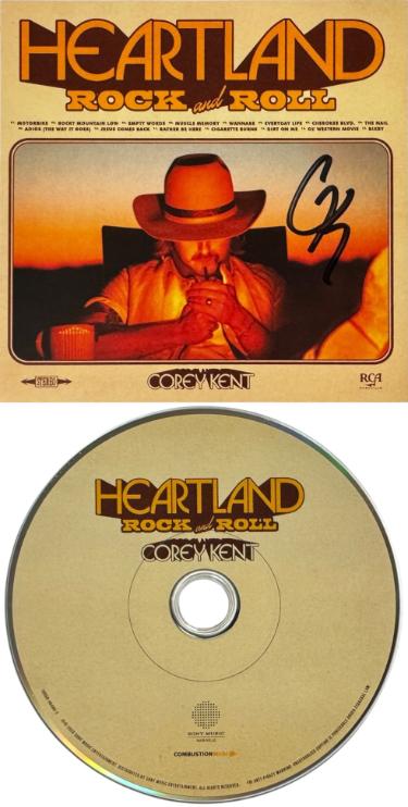 Corey Kent Autographed 2026 Heartland Rock & Roll Insert Album Cover/CD & Case- COA/Country-Pop Music-Powers Sports Memorabilia