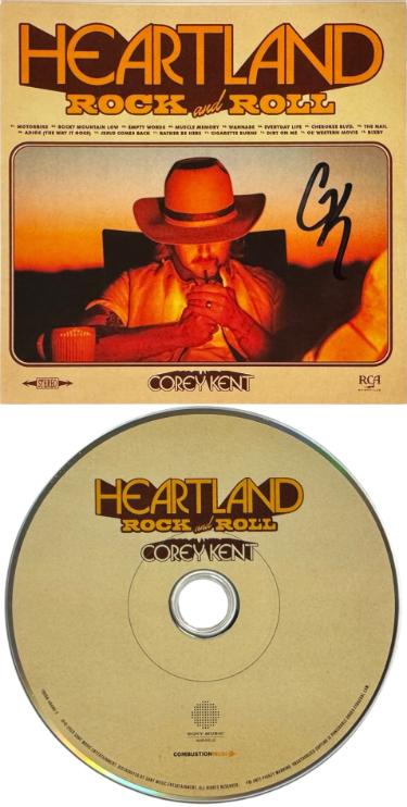 Corey Kent Autographed 2026 Heartland Rock & Roll Insert Album Cover/CD & Case- COA/Country-Pop Music - CTBL_047326-Powers Sports Memorabilia