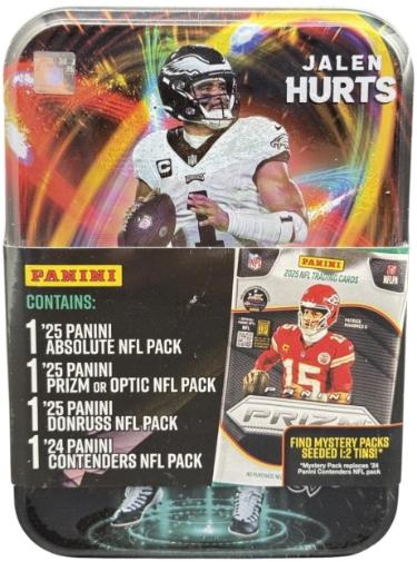 Jalen Hurts 2026 Panini Football 4 Pack Collectors Tin- Absolute/Donruss- NEW/Factory Sealed (Philadelphia Eagles)-Powers Sports Memorabilia