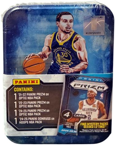 Stephen Curry 2026 Panini NBA Basketball 4 Pack Collectors Tin- Prizm/Optic- NEW/Factory Sealed (Golden State Warriors)-Powers Sports Memorabilia