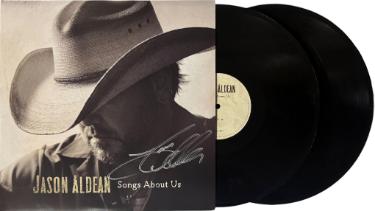 Jason Aldean Autographed 2026 Songs About Us Album Cover/2XLP/Vinyl Record- COA/NEW - CTBL_047362-Powers Sports Memorabilia