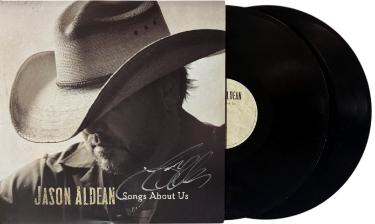 Jason Aldean Autographed 2026 Songs About Us Album Cover/2XLP/Vinyl Record- COA/NEW - CTBL_047363-Powers Sports Memorabilia