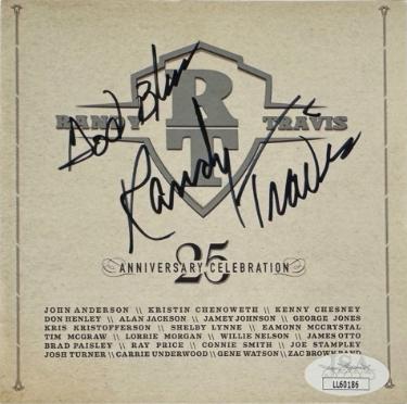 Randy Travis 2011 25th Anniversary Celebration CD Cover Booklet w/ God Bless- JSA #LL60186 (Country Music) - Autographed-Powers Sports Memorabilia