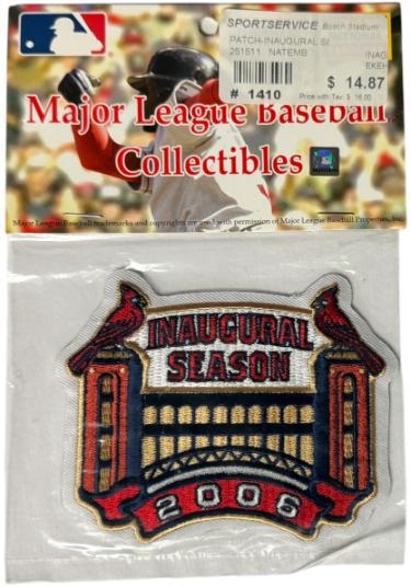 2006 St Louis Cardinals Busch Stadium Inaugural Season Embroidered MLB Patch/Emblem- New/Factory Sealed-Powers Sports Memorabilia