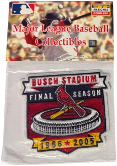 1966- 2005 St. Louis Cardinals Busch Stadium Final Season Embroidered MLB Patch/Emblem- New/Factory Sealed-Powers Sports Memorabilia