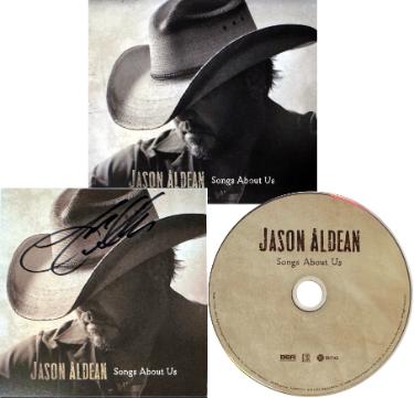 Jason Aldean Autographed 2026 Songs About Us 4.75x4.75 Art Card Insert/CD/Case- COA