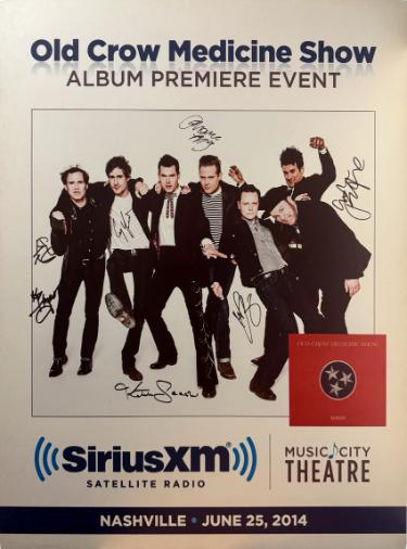 Old Crow Medicine Show Autographed 2014 Remedy Album Premiere Event 22"x28" Poster SiriusXM Music City Theatre imperfect- 7 SIGS- COA-Powers Sports Memorabilia