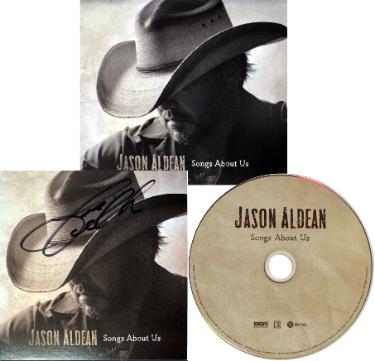 Jason Aldean Autographed 2026 Songs About Us 4.75x4.75 Art Card Insert/CD/Case- COA - CTBL_047398-Powers Sports Memorabilia