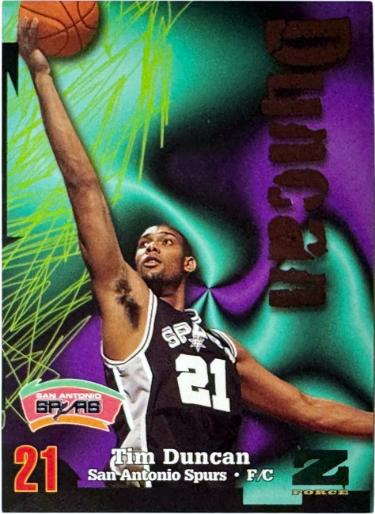 Tim Duncan 1997-98 Skybox Z-Force Rookie Card (RC) #111 (San Antonio Spurs/HOF) - Collectible-Powers Sports Memorabilia