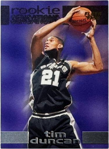 Tim Duncan 1997-98 Fleer Rookie Sensations Card (RC) #6RS (San Antonio Spurs/HOF) - Collectible-Powers Sports Memorabilia