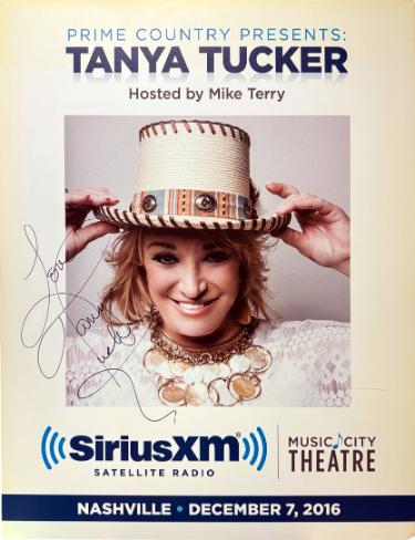 Tanya Tucker 2016 Prime Country Presents 22"x28" Poster imperfect SiriusXM Music City Theatre- COA - Autographed-Powers Sports Memorabilia