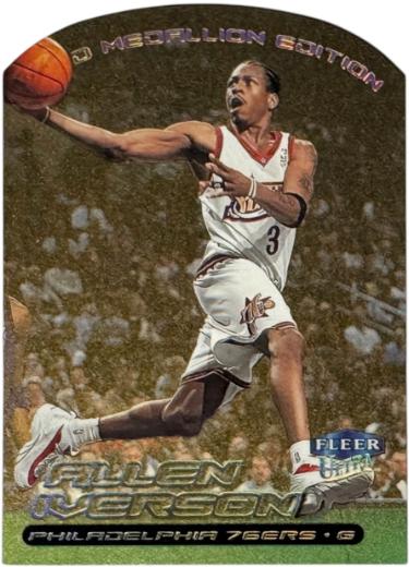 Allen Iverson 1999-00 Fleer Ultra Gold Medallion Di-Cut Card #20G (Philadelphia 76ers/HOF) - Collectible-Powers Sports Memorabilia