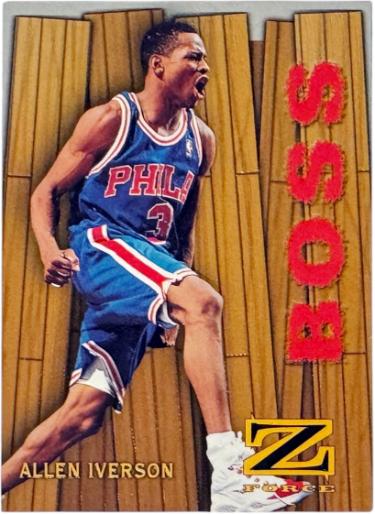 Allen Iverson 1997-98 Skybox Z-Force Boss Insert Card #8B (Philadelphia 76ers/HOF) - Collectible-Powers Sports Memorabilia