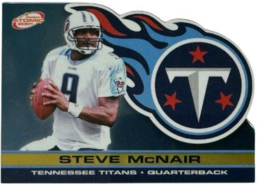Steve McNair 2001 Pacific Prizm Atomic Gold Die-Cut Card #144- /116 (Tennessee Titans) - Collectible-Powers Sports Memorabilia