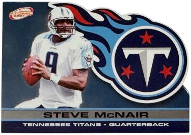 Steve McNair 2001 Pacific Prism Atomic Die-Cut Card #144 (Tennessee Titans) - Collectible-Powers Sports Memorabilia