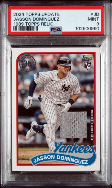 Jasson Domínguez 2024 Topps Update Series 89 Baseball Relic Card #89RU-JD- PSA Graded 9 Mint (New York Yankees) - Collectible-Powers Sports Memorabilia