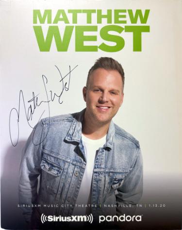 Matthew West 2020 22"x28" Poster Pandora-SiriusXM Music City Theatre imperfect- COA - Autographed-Powers Sports Memorabilia